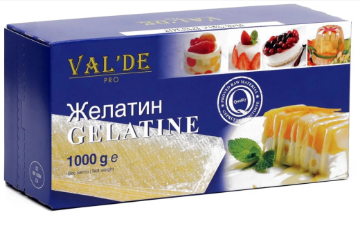 Желатин свиной листовой VALDE 1кг