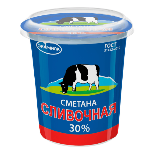 Сметана Экомилк Сливочная 30% 315г
