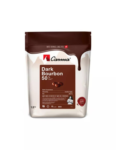 Шоколад Темный 50% Dark Bourbon CARMA 1,5кг пакет CHD-O030BURBE6-Z71B