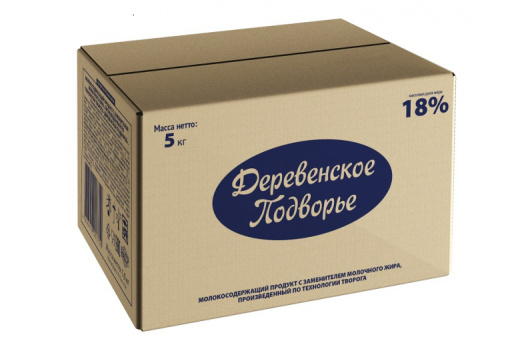 Творожный продукт ТМ Деревенское подворье 18%, короб 5кг